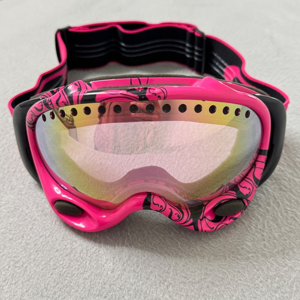 Oakley Snow Goggles A-Frame Pink Black Ski Snowboard Winter Eyewear Y2K VTG USA